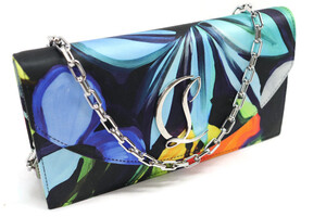 Christian Louboutin Loubi54 Floral Satin Chain Bag Multi/Silver - Unused w/ Tags