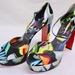 Christian Louboutin Sandaloo Floral Satin Platform Heels 41/10.5 - EXC Condition