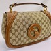 GUCCI Blondie Medium GG Supreme Handbag Leather Trim 498879