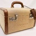 PRADA Viaggio Logo Train Travel Case Canvas Croc-Embossed Leather w/ Tray Mirror