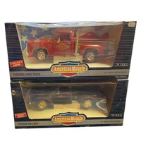 ERTL American Muscle Trucks 78 Dodge Lil Red Truck & 78 Dodge Warlock Black