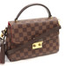 LOUIS VUITTON Croisette Damier Ebene Crossbody Bag Gold HW w/Dust Bag