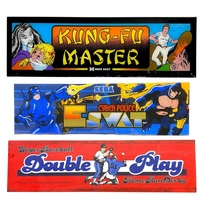 Lot of 3 Vintage Arcade Marquees - Kung Fu Master Cyber Police ESWAT Double Play