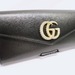 GUCCI Broadway Double G Black Leather Envelope Clutch Gold Logo